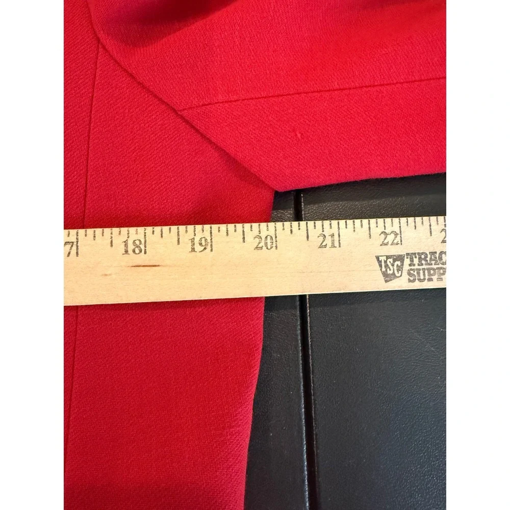 Amanda Smith‎ Womens 14 Skirt Suit Red Pure Wool Blazer Pencil Skirt 2 Piece Set